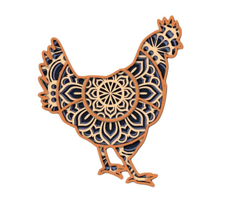 Download 3d layered Chicken/hen Mandala SVG. Two designs ...