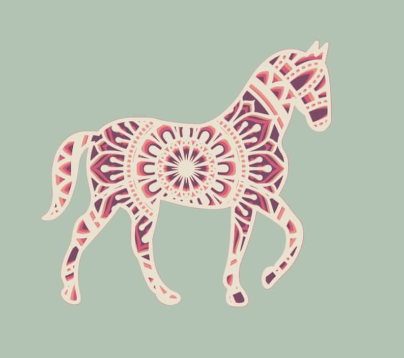 Download 3d layered horse SVG. 2 designs. Individual SVGs for each ...