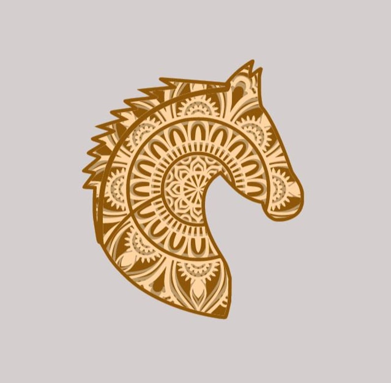 Download 3d Layered Horse Head Mandala SVG. Cowboy. 3 versions | Etsy