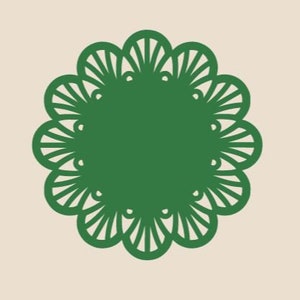Doily SVG Bundle (Green). 6 Versions included. svg, dxf, png, jpeg