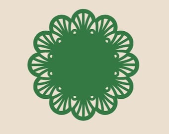 Doily SVG Bundle (Green). 6 Versions included. svg, dxf, png, jpeg