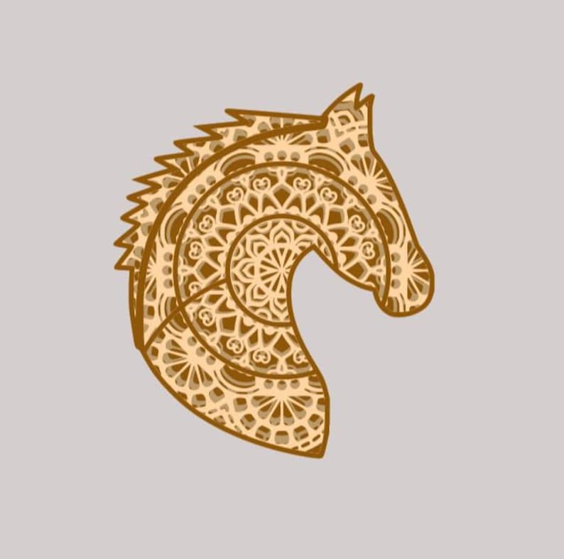 Download 3d Layered Horse Head Mandala SVG. Cowboy. 3 versions | Etsy