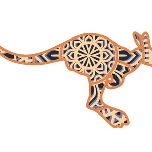 Download 3d layered Kangaroo Mandala SVG. Two designs. Individual ...