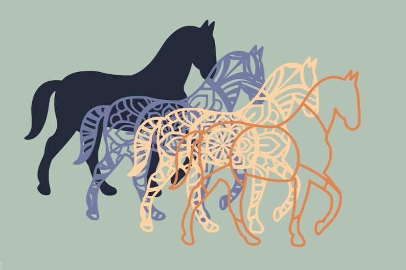 Free Free Layered Horse Svg 168 SVG PNG EPS DXF File