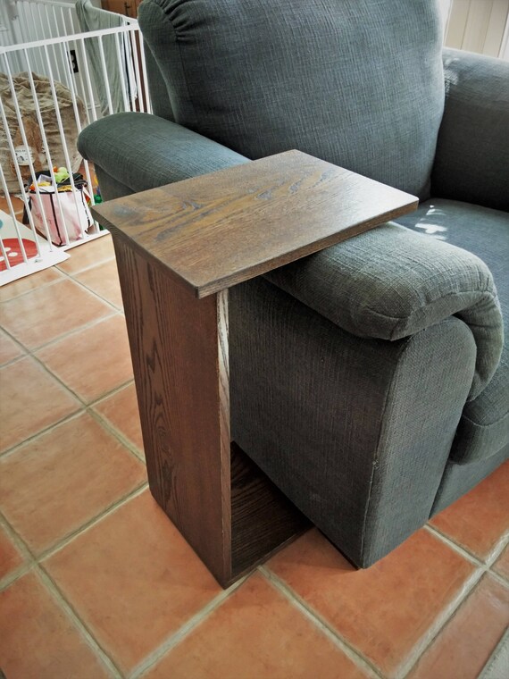 Solid Hardwood Couch Arm Rest Tray Side Table Stand Red Oak Etsy