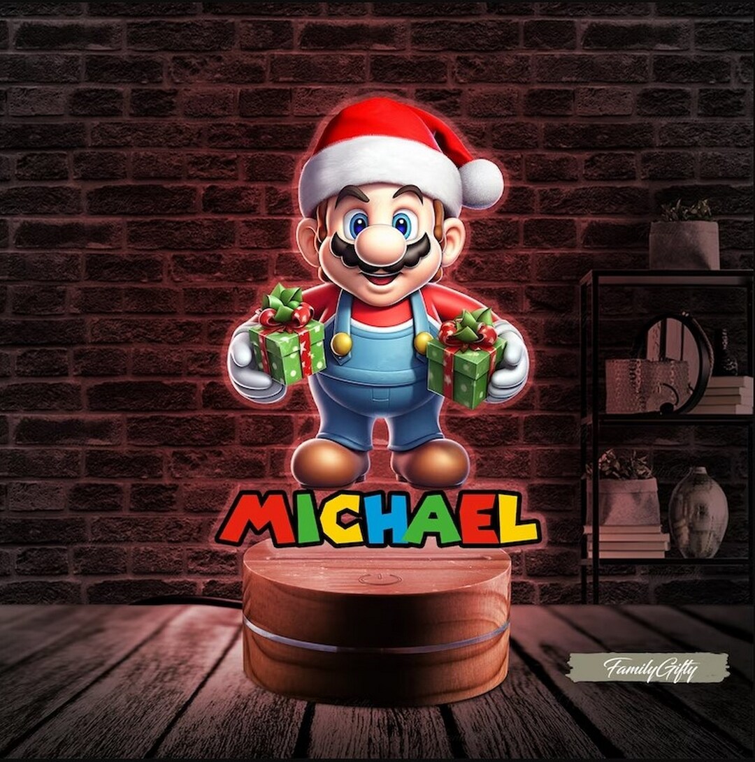 Personalized Super Mario Night Light Night Light for Kids Etsy