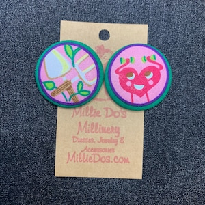 Girl Scout Badges Clip On Mix and Match Cloth Earrings 1.5 inch  17 styles to choose from!