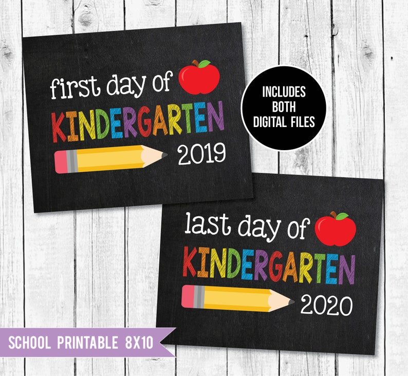 Kindergarten Signal, Initially working day of faculty indicator printable, Initially working day of Kindergarten, Ultimate working day of Kindergarten - 2019/2020 photograph relating to First Day of School Sign Printable referred to as Kindergarten Indication, Initially working day of higher education signal printable, To start with working day of Kindergarten, Final working day of Kindergarten - 2019/2020