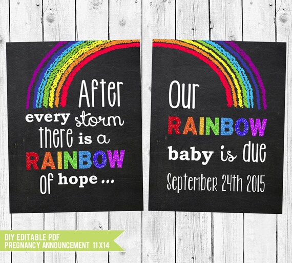 rainbow baby pregnancy announcement chalkboard pregnancy etsy