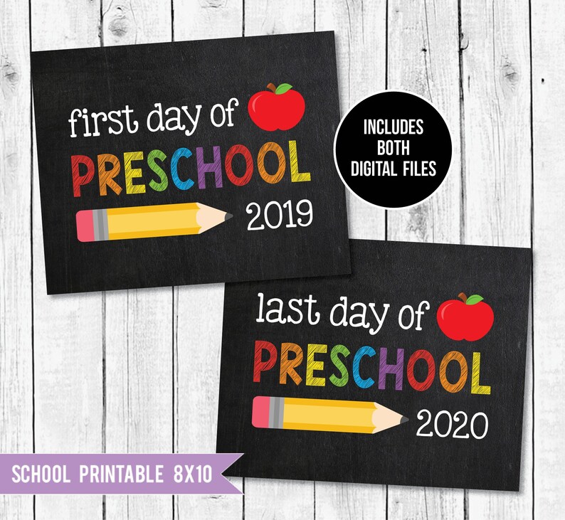 Preschool Indicator, Initial working day of faculty indicator printable, Pre-College or university Printable Indicator, Initially working day of Preschool, Final working day of Preschool - 2019/2020 graphic regarding First Day of Preschool Sign Printable identify Preschool Indicator, Very first working day of college indicator printable, Pre-University Printable Signal, 1st working day of Preschool, Very last working day of Preschool - 2019/2020