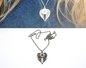 Heart angel wings bullet necklace choose birthstone and caliber