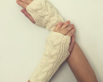 Hand Warmers - Wrist Warmers - Knitted Fingerless Gloves