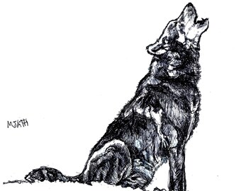 Original Art Print, "Howl" (4"x6")