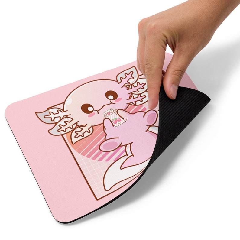 Strawberry Milk Axolotl Mouse Pad Kawaii Cute Manga Style Etsy Ireland