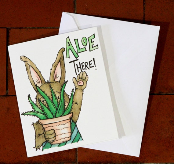Succulent Fun Card Aloe Illustration Aloe Vera Art Plant Etsy