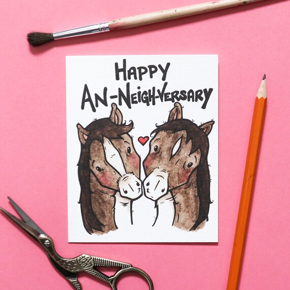 Happy Anniversary Couples Card Horse Lover Card Love Funny Etsy