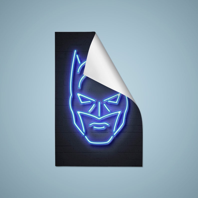 Batman Wall Art Batman Nursery Batman Neon Gift for Him Batman Etsy