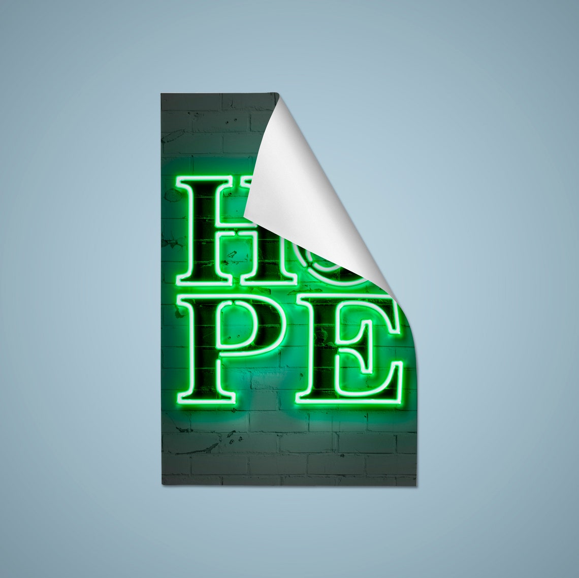 Hope Wall Art Print Hope Poster Neon Hope Neon Art Neon Etsy