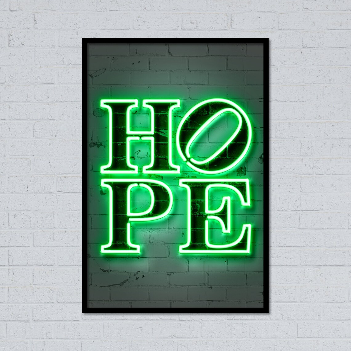 Hope Wall Art Print Hope Poster Neon Hope Neon Art Neon Etsy