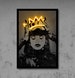 Rihanna crown wall art, neon print poster, street art graffiti, concrete decor, stencil art, digital neon sign, music art, gift for her 