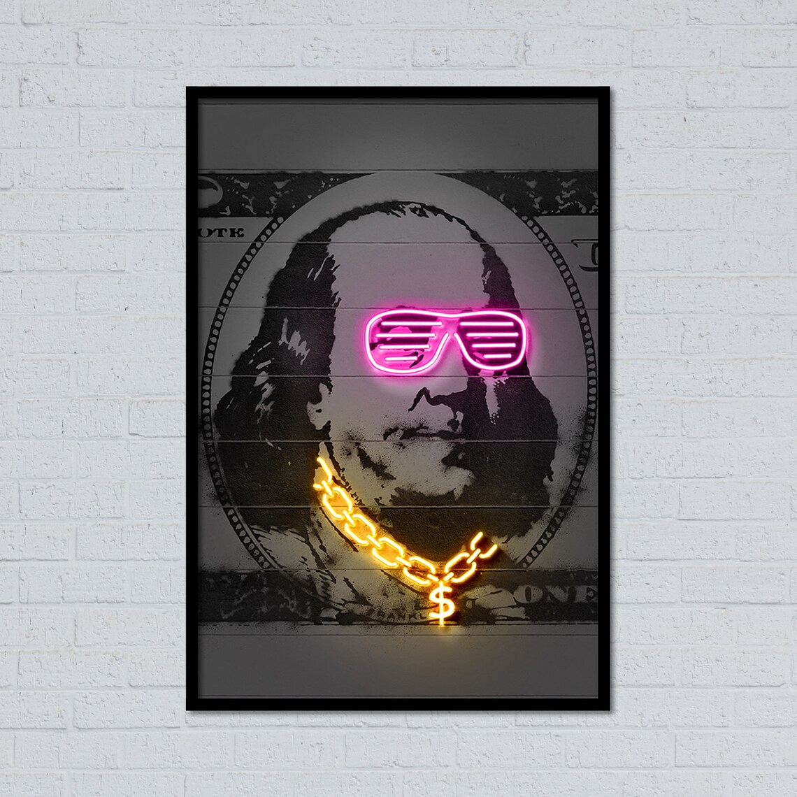 Franklin art 100 dollars currency art money art dollar art Etsy