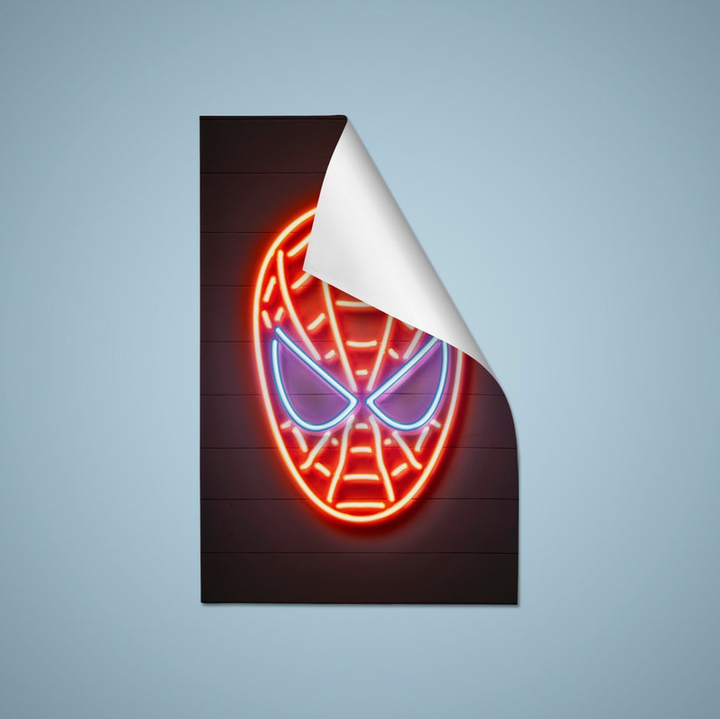 Spiderman Wall Art Spiderman Nursery Spiderman Neon Superhero Etsy