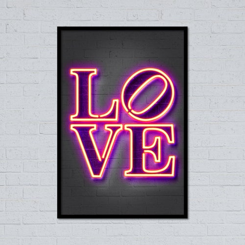 Love Wall Art Print Love Poster Love Art Love Print Neon Etsy