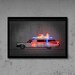 Ghostbusters art print, ecto 1 poster, ectomobile art, cadillac 1959 poster, miller meteor car, neon art neon print graffiti art street art 