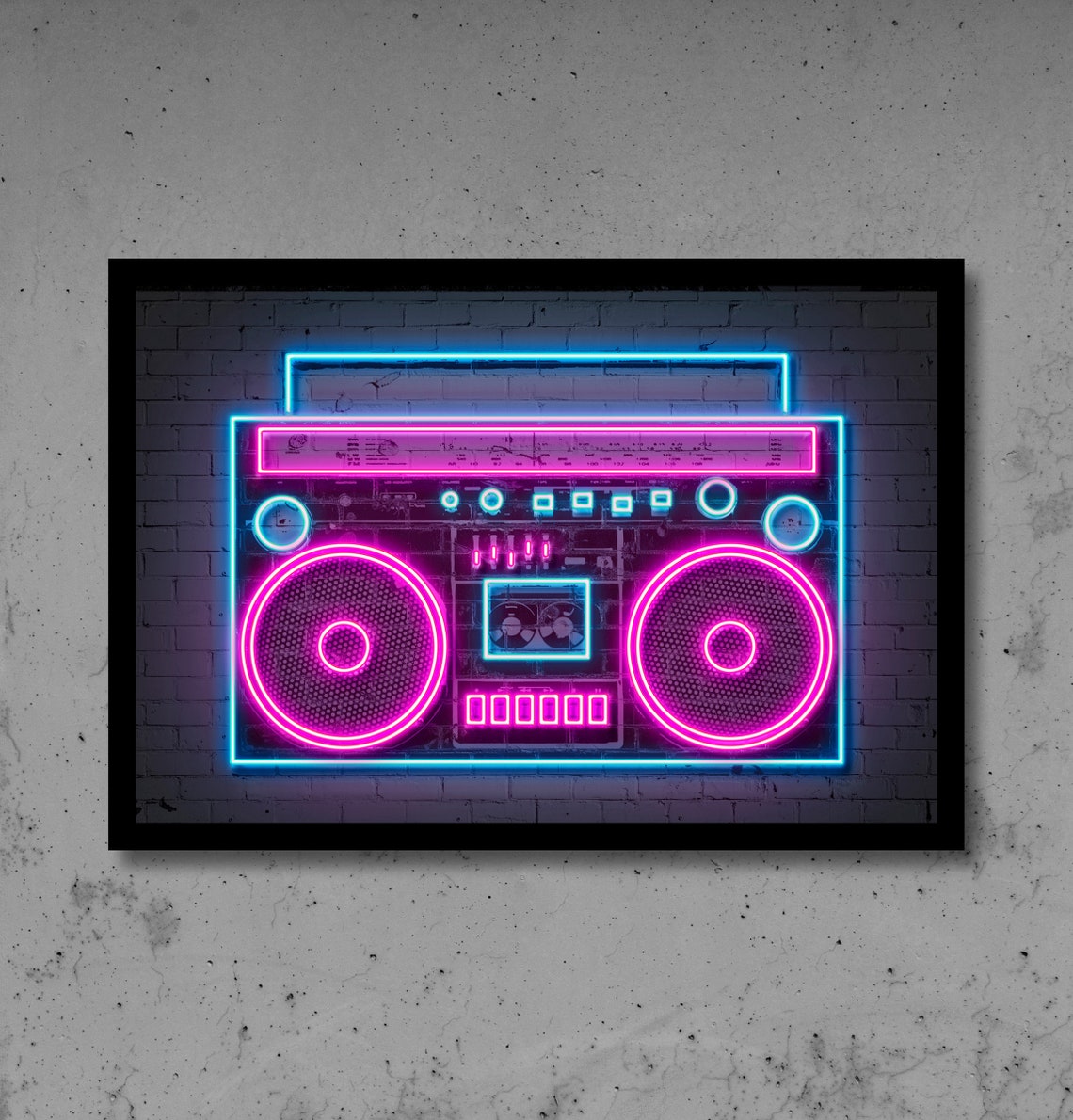Boombox Wall Art Boom Box Neon Print Poster Street Art Etsy Denmark