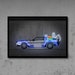 DeLorean art print, neon print, delorean poster, back to the future, neon sign, graffiti art, street art, neon art, home decor, gift for him 
