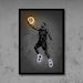 Stephen Curry wall art, neon print poster, street art graffiti, concrete bricks, stencil art, digital neon sign, basketball poster sport 