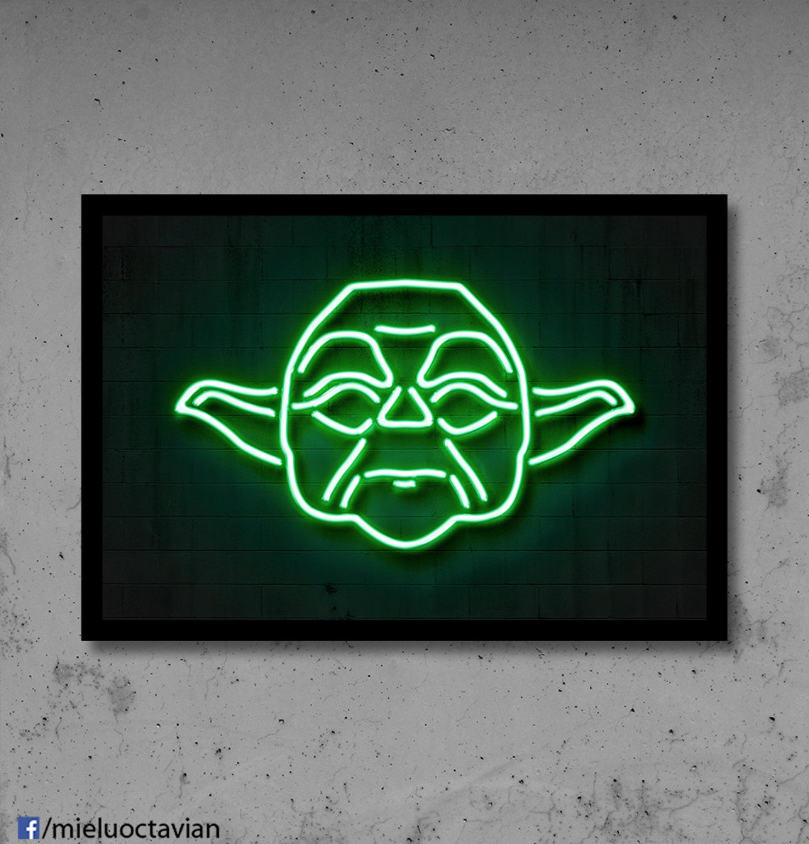 Yoda Wall Art Neon Art Yoda Neon Star Wars Art Kids Room Wall Etsy