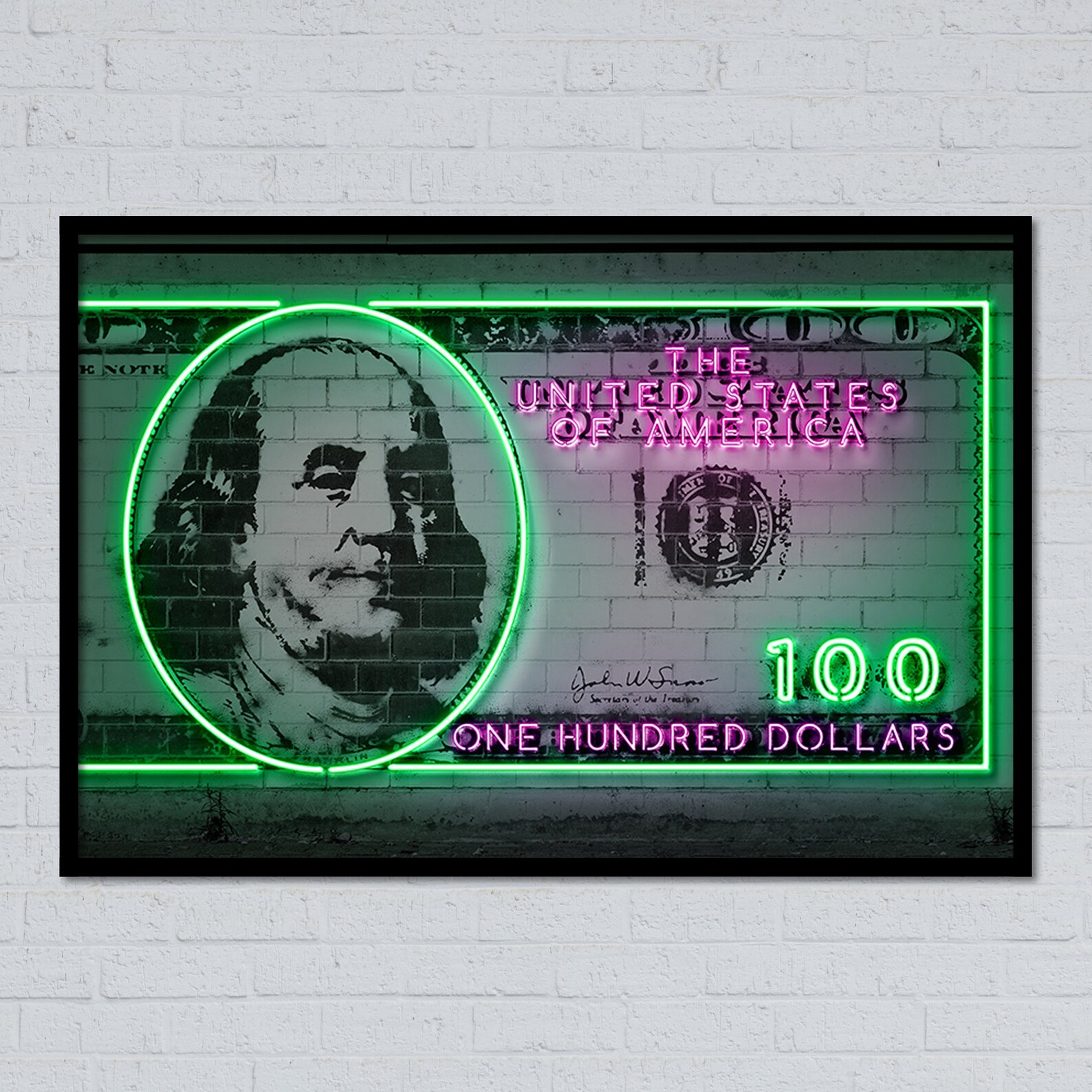 100 Dollars Franklin Dollar Money Art Dollar Art Dollar Sign Etsy