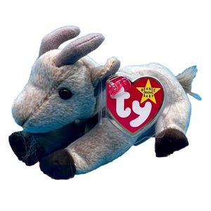 TY ビーニーベイビーズ　ヤギ　ぬいぐるみ　タグ付き Ty ビーニーベイビーズ ヤギ ゴーティー タグとラベル付き 1999