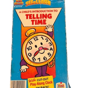 Cosas para niños: Ve y aprende: Introducción para niños a decir la hora (1985, cinta VHS rara)