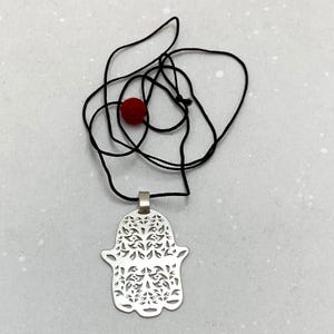Sterling Silver Hamsa Pendant: Israeli Kabbalah Jewelry
