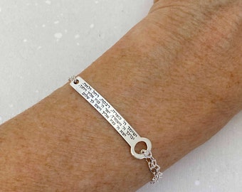 Jewish Silver Bracelet Engraved in Hebrew with Priestly Blessing