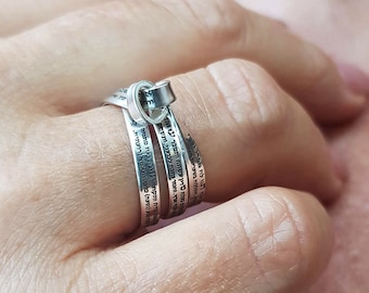 Jüdischer Ring, Frauen der Tapferkeit, hebräischer Ring, israelischer Ring, jüdische Geschenke, Judaica-Schmuck, gravierter Ring, personalisierter Ring, Eshet Chayil