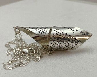 Hebrew Woman Of Valor Silver Statement Necklace Pendant