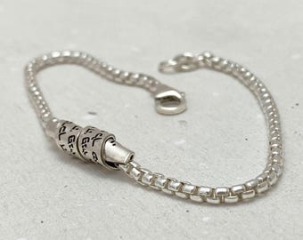 Men&#39;s Silver Hebrew Priestly Blessing Bracelet for Protection