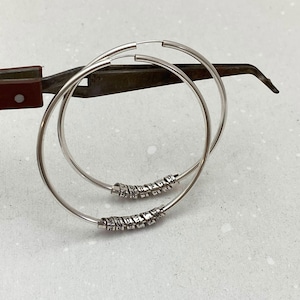 Jewish Shema Israel Hebrew Engraved Earrings 925 Sterling Silver Hoop Sleeper Earrings Personalized