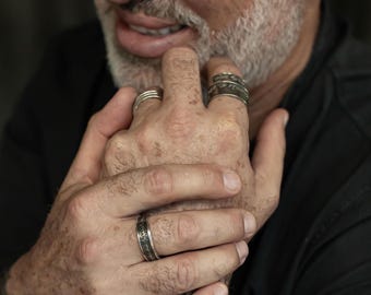 Engraved Hebrew Ring, Priestly Blessing, Jewish Ring, Handmade Israeli Jewelry