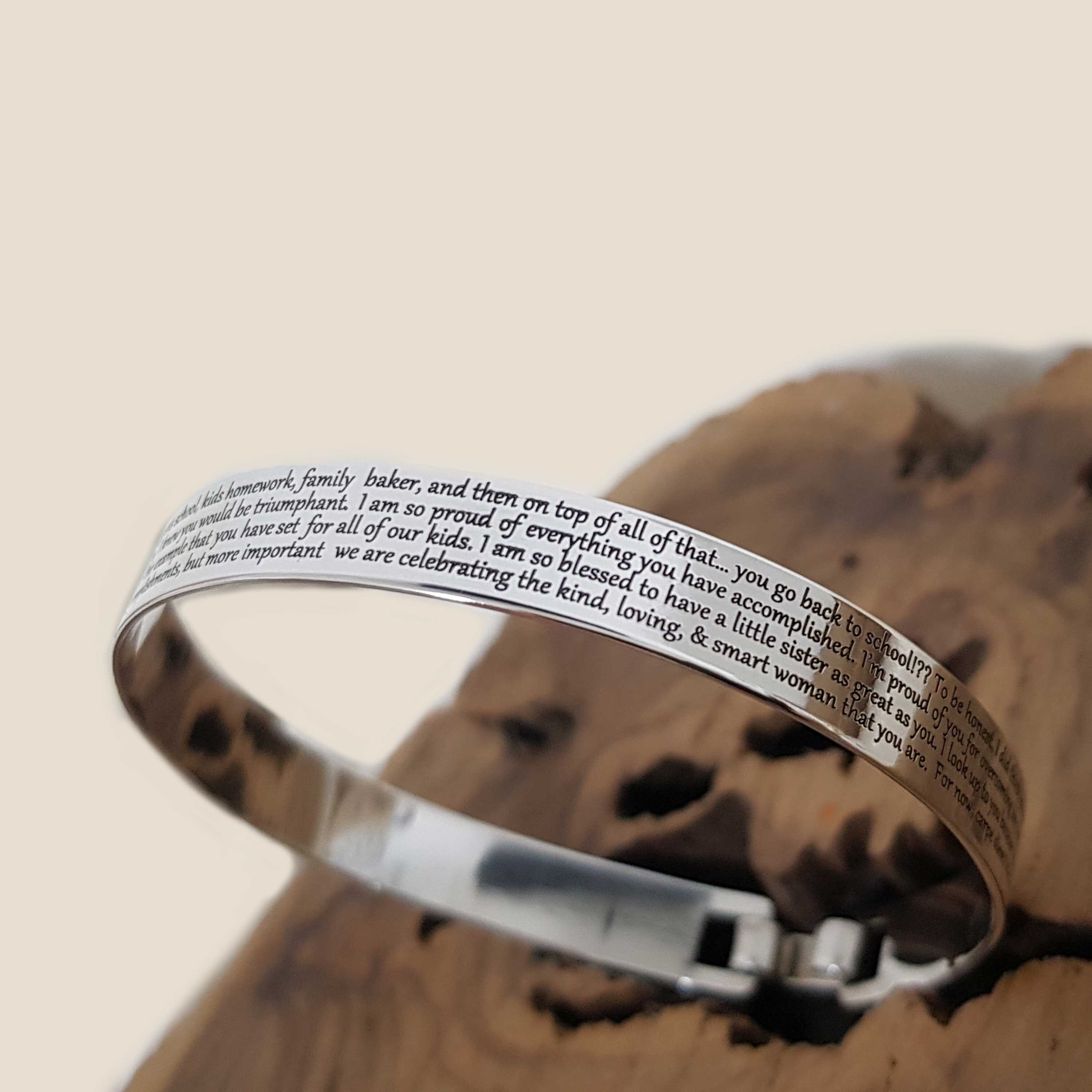 Personalized Sterling Silver Engraved Bangle, Custom Made Bracelet - Etsy