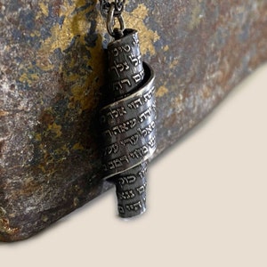 Hebräische Namen Gottes Kabbalah geschwärzte Silber Halskette