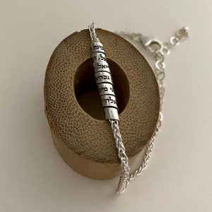 Hebrew Engraved Scroll Silver Bracelet, Jewish Guardian Angel Prayer