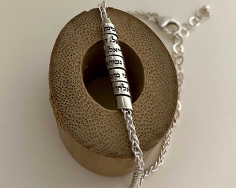 Hebräisches graviertes Silberarmband, jüdisches Schutzengelgebet