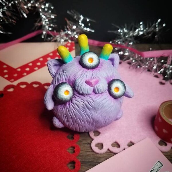 Purple Alien Cat Art Toy Cute Alien Space Cat Lovers Gifts Space Gifts Cute Cat Valentines