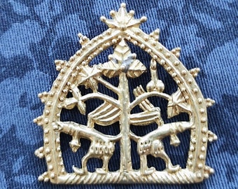 Renaissance Fair Badge - Tree of Penises, 14th Century Pilgrim Badge, Medieval Cosplay Penis Jewelry, Medieval Satiryc Penis Tree Brooch