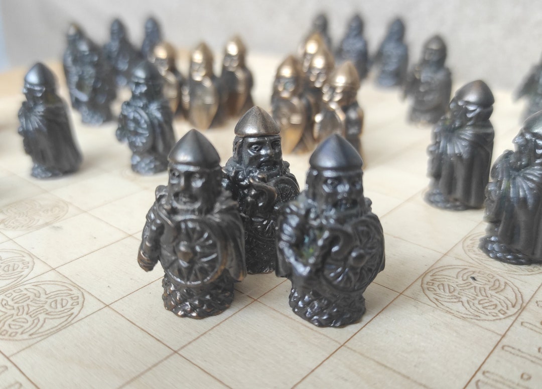Hnefatafl Board Game Bronze Pieces Viking Tafl Game Viking Etsy