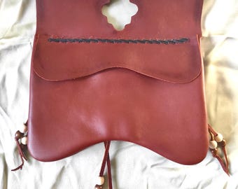 Medieval Dutch leather purse Nieuwlande replica 14th century Knights belt pouch for reenactors LARP